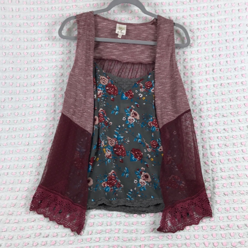 Self Esteem Large Flowy Boho Tank 2 Pc. Set